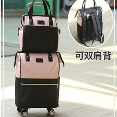 短距離スーツケース旅行バッグ女性防水万向輪両肩超軽レバーリュックサック荷物バッグ両用搭乗バッグ