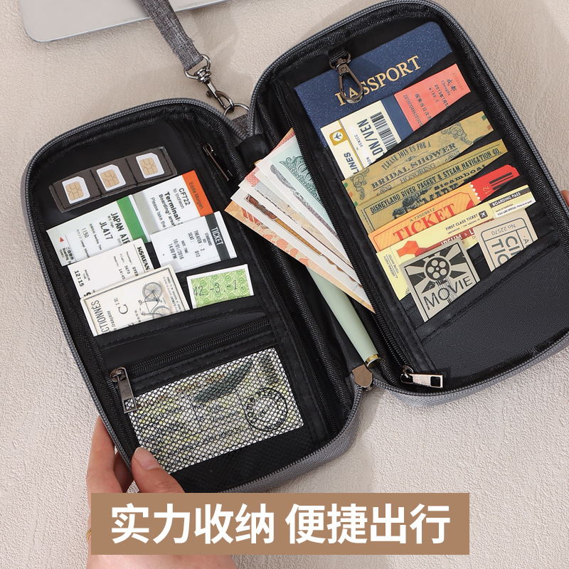 Bolso de pasaporte catiónico transfronterizo, posición de tarjeta múltiple, certificado de registro multifuncional, bolso de tarjeta de billetera portátil para viajes de negocios