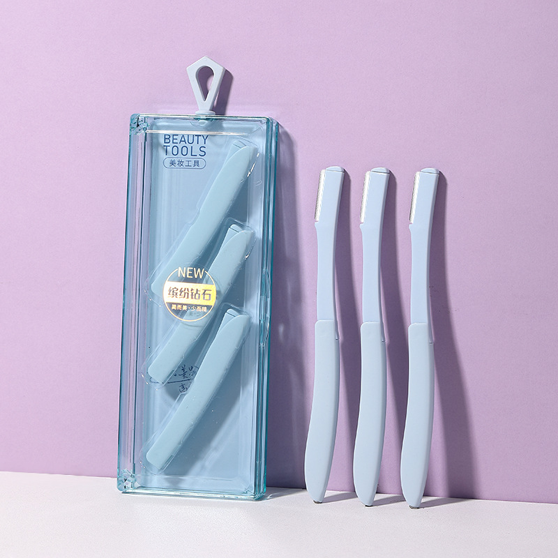 LMLTOP Paquete de 3 recortadores de cejas plegables, herramientas de belleza, cuchillas para cejas, juego de rasuradores de cejas para mujer A0369