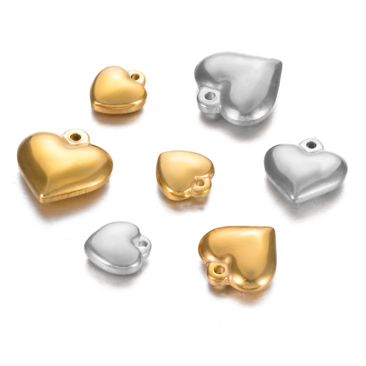 10 PCS/Package Quantity 10 PCS/Package Stainless Steel Heart Shape Pendant