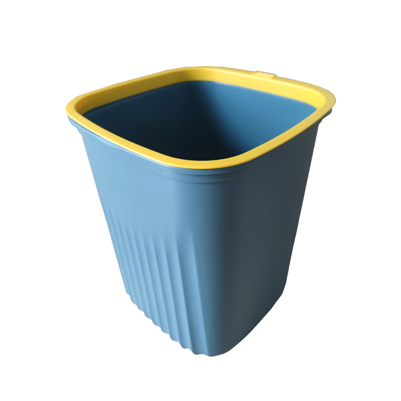 Gran cubo de basura hogar cocina cesta de basura Oficina clasificación de basura Cubo de almacenamiento engrosada no tapa anillo de presión cesta de papel