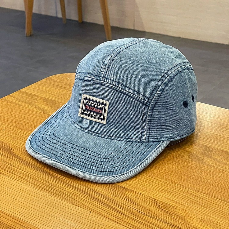 Vintage Baseballkappen aus Denim mit flachem Schirm für Herren und Damen, Harajuku Snapback Cap, modische Streetwear, 5-Panel-Skateboard-Mütze, Casquette, Gorra – Detail 17