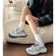 骆驼星系运动鞋女款2025新款小个子女鞋银色厚底增高老爹休闲鞋子