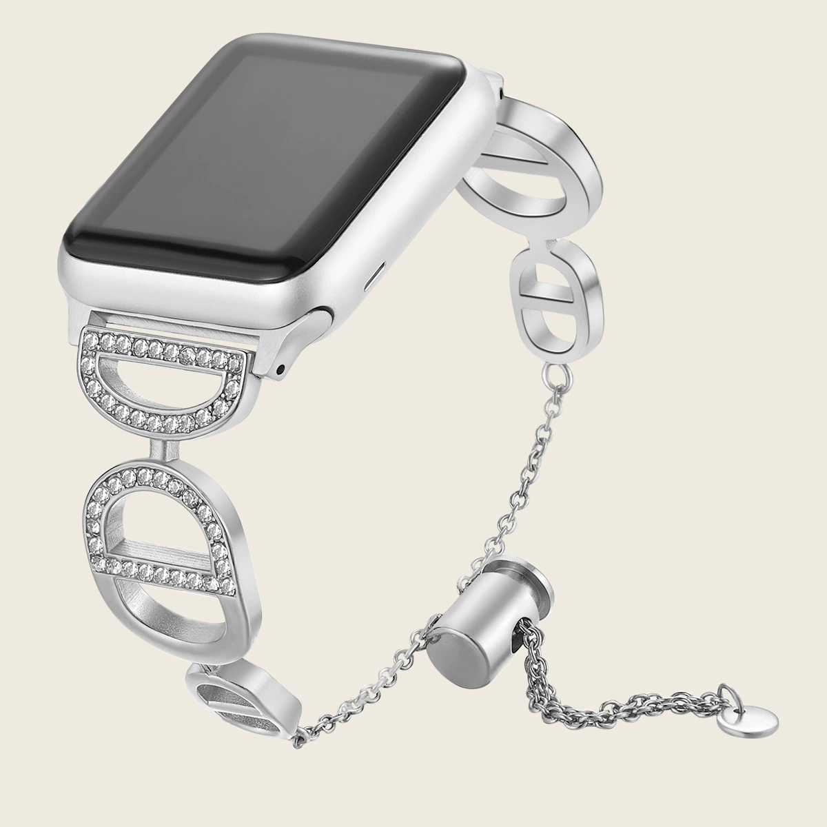Apple, металлический ремешок для часов с кристаллами