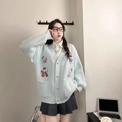 慵懒风宽松毛衣外套女2025秋冬新款软糯减龄日系学院风针织衫开衫