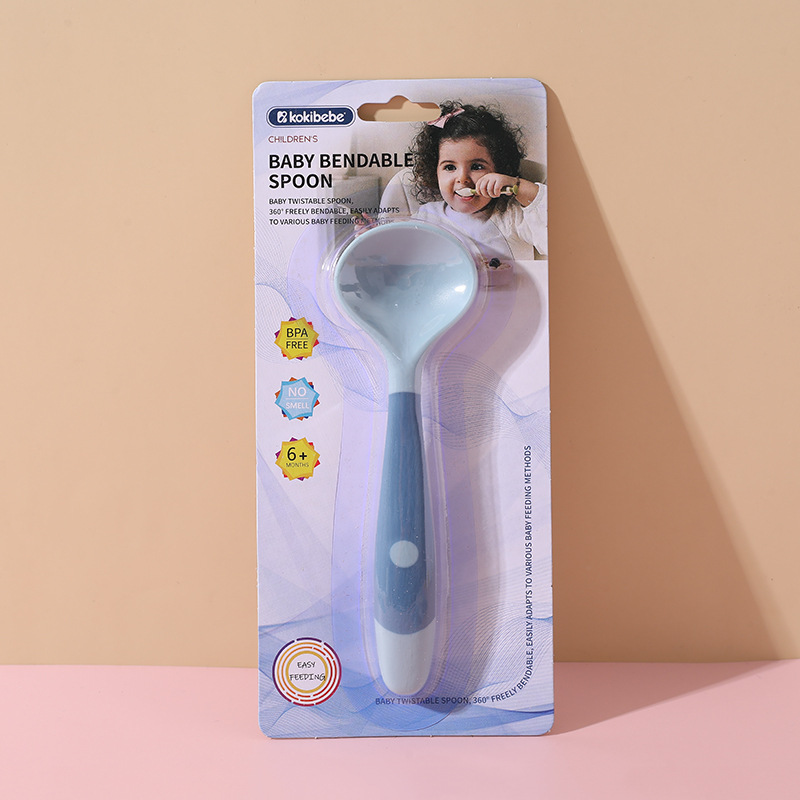 Bebé aprendiendo a comer entrenamiento auto-comer cuchara suplemento de alimentos para bebés cuchara flexible cuchara grande niños vajilla