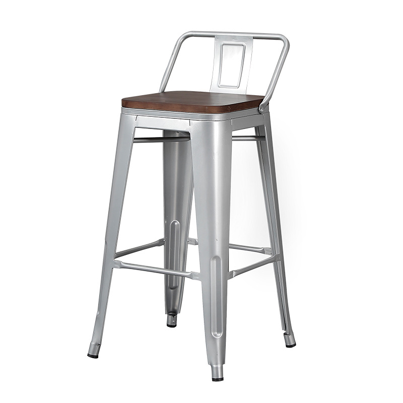 65cm plata-superficie de madera/cuero