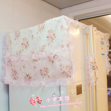 91N田园冰箱防油防尘布艺盖巾盖布单双对开门冰箱罩套洗衣机遮盖