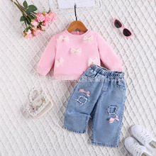 2024秋冬新款ins跨境电商外贸爆款女童女婴长袖潮流套装两件套