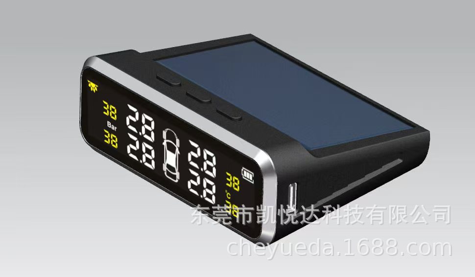Tpms 4 Tire Pressure Detector Tire Pressure Monitoring System High-Precision Digital Solar-Powered External Device
