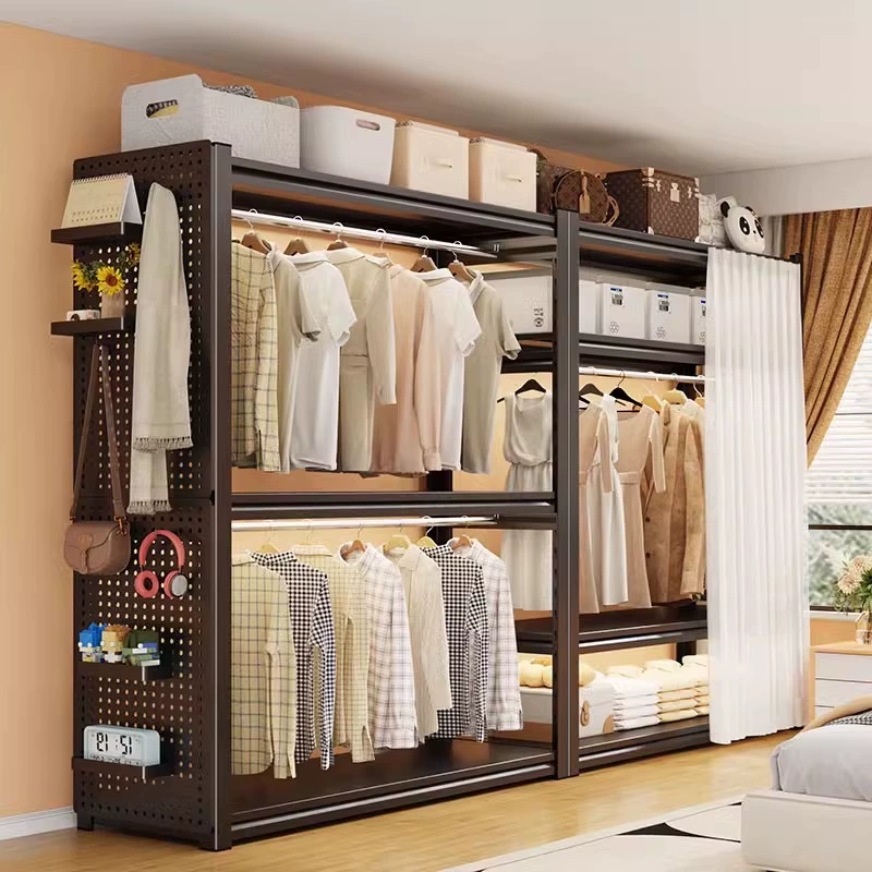 Полки шкаф для домашнего аренды комнаты с открытой вешалкой Многослойная пол вешалка для спальни многофункциональная вешалка