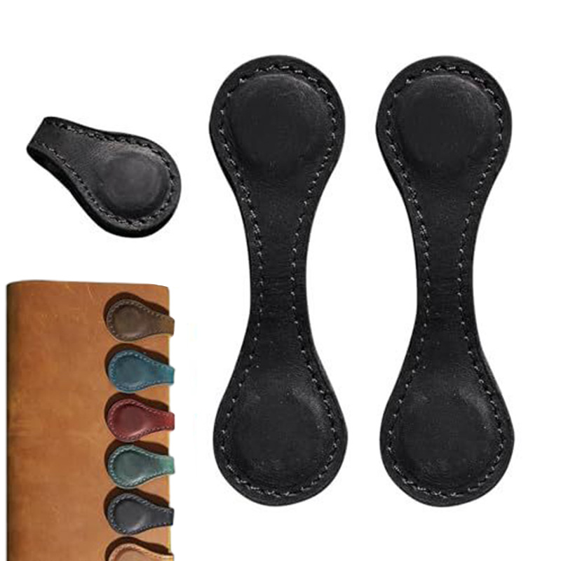 Feideli Amazon caliente de cuero genuino titular de libro magnético retro estudiante marca de lectura marcador titular de la cuenta de mano de doble cara