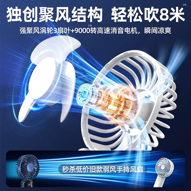 2025 新型ハンドヘルド小型ファン、ポータブル、小型、ミニ充電式、超静音オフィスデスクトップ|undefined
