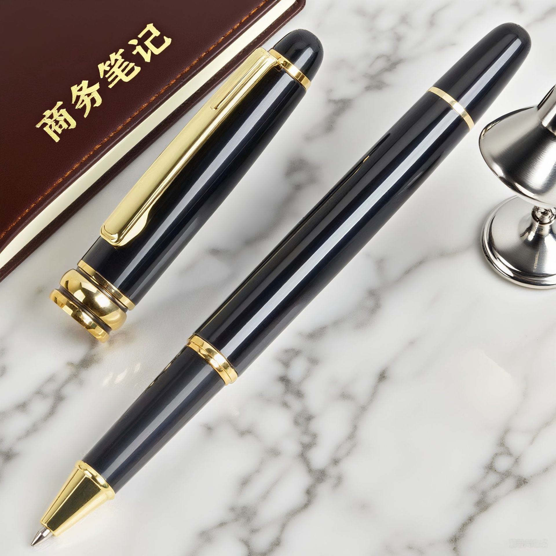 Metal ballpoint pen, rotary ballpoint pen, office metal signature gel pen, office meeting promotional gift set