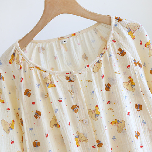 Confinement skirt long-sleeved trousers pure cotton double-layer cotton gauze confinement clothing maternity hospital produced maternity pajamas manufacturer