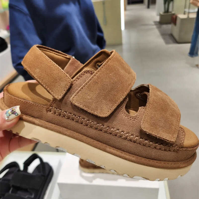 Damen Plattform Sandalen Mit Klettverschluss Und Riemchen_voghion.com