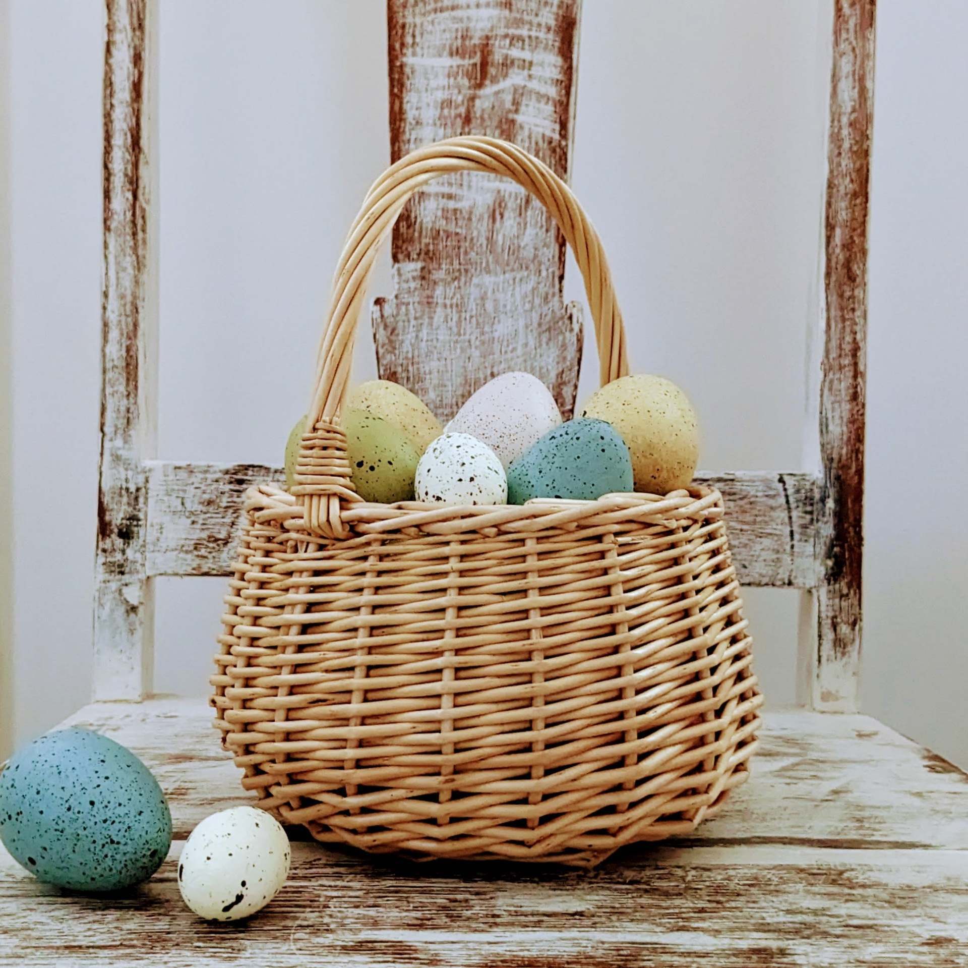 Canasta de Pascua de mimbre transfronteriza, cesta de frutas y verduras de mano doble de ratán hecho a mano, cesta de picnic de recolección de frutas al aire libre