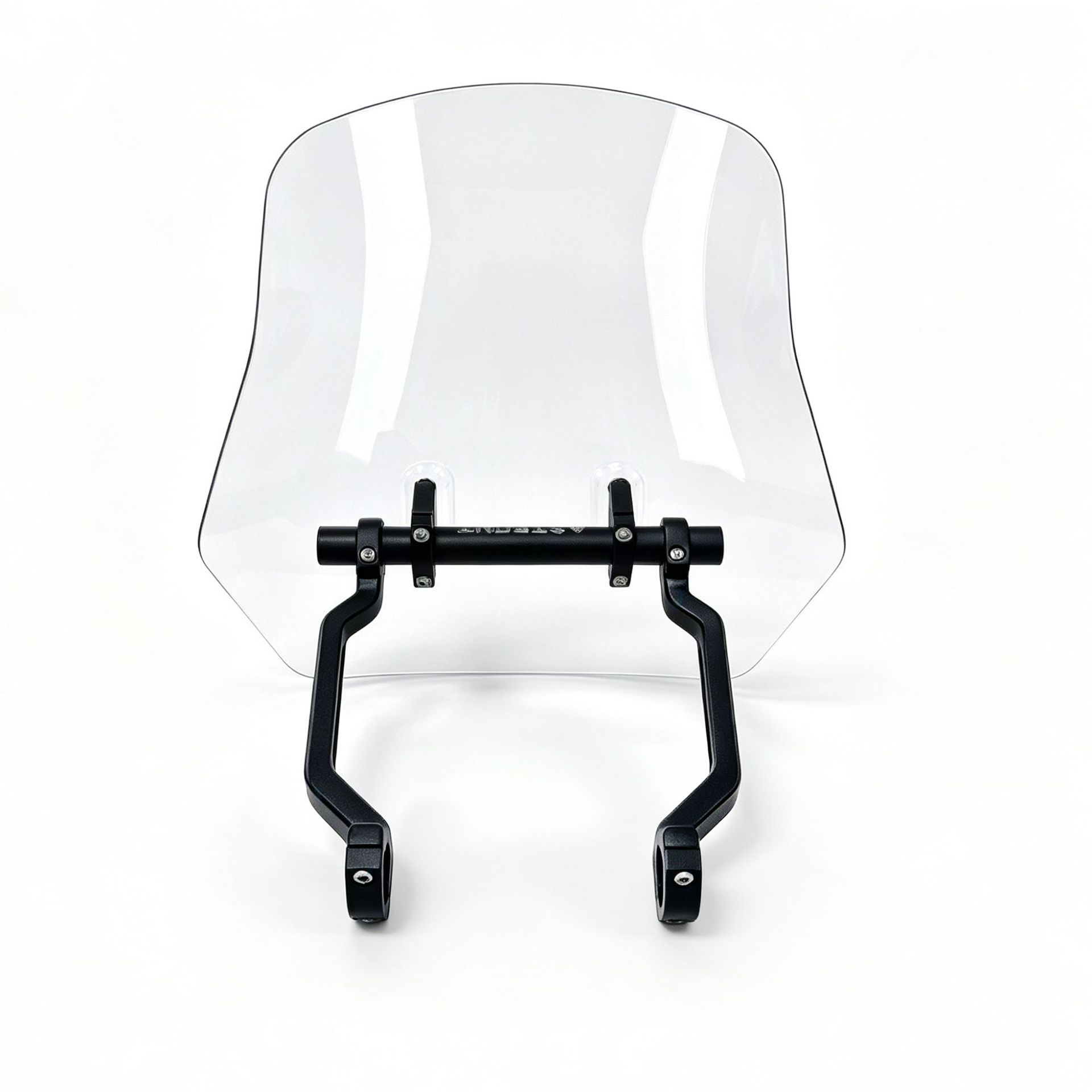 Motorcycle heightened windshield with high light transmittance aluminum alloy bracket, non-destructive installation, scooter windproof modified windscreen