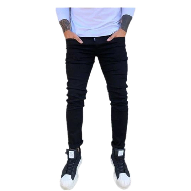 Трансграничная Внешняя торговля, Осенние Новые мужские джинсы, повседневные черные мужские джинсы узкого кроя, модные