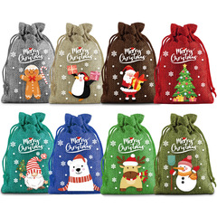 新しいクリスマスセットリネンバンドルポケットクリスマスパーティーキャンディ包装袋子供のギフト収納袋ギフトバッグ