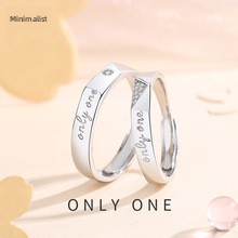 Bague de couple de style coréen pour hommes et femmes, paire de bagues de couple en argent sterling, bijoux de luxe, cadeau de Saint-Valentin_voghion.com