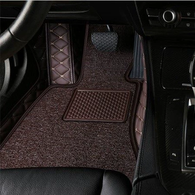 Ayaqaltılar (Kovriklər), mats, full coverage for the driver's - drivers-side-double-layer-brown-coffee-colored-silk-loop