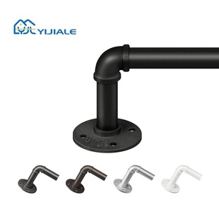Foreign Trade Cross-border Retractable Black Industrial Style Roman Rod Curtain Rod Nordic Curtain Rod Track Modern Simple