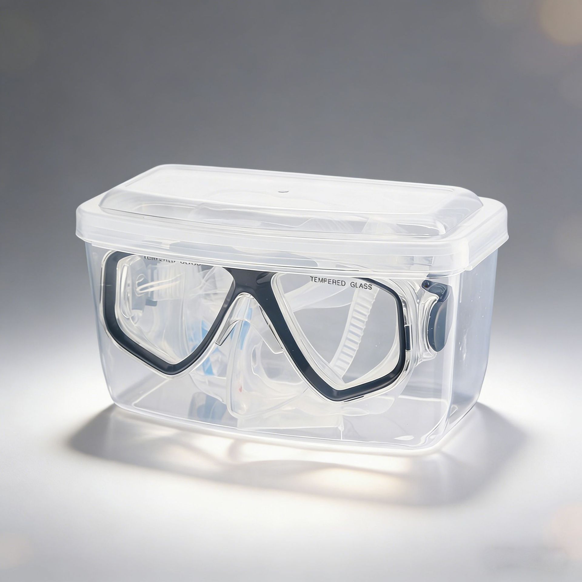 Caja de almacenamiento de gafas de buceo Caja de gafas PP suministro transfronterizo máscara de buceo Caja transparente de embalaje Caja de buceo en stock