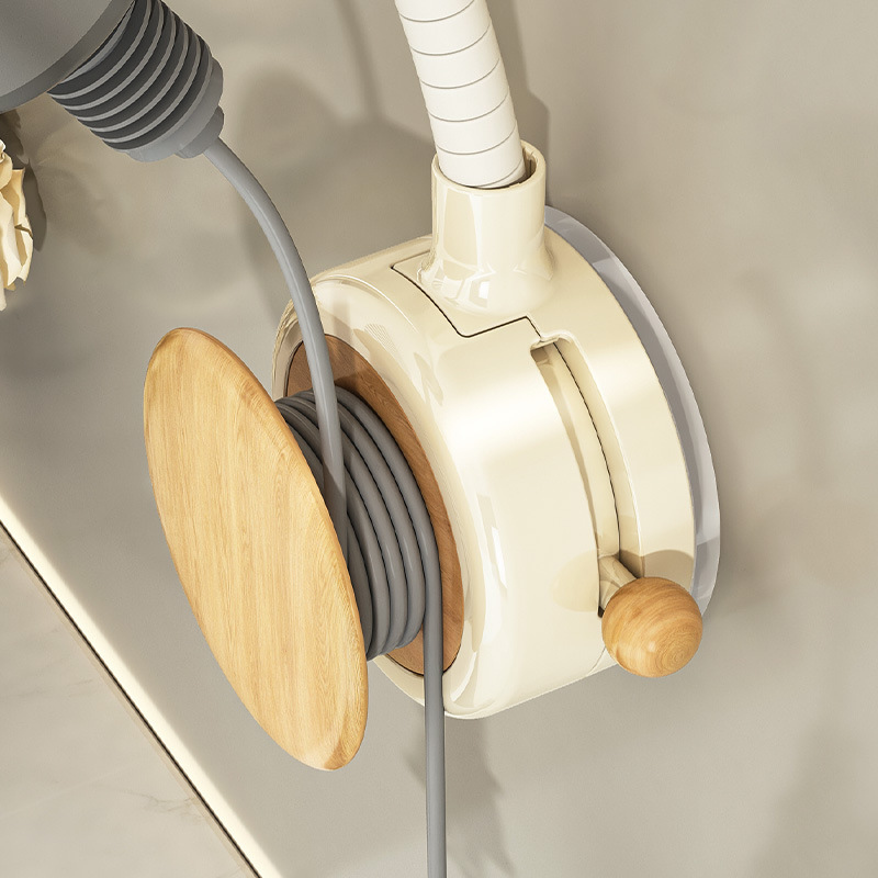 Soporte para secador de pelo con ventosa Soporte para almacenamiento de conducto de aire giratorio de baño sin perforación Soporte para secador de pelo perezoso montado en la pared