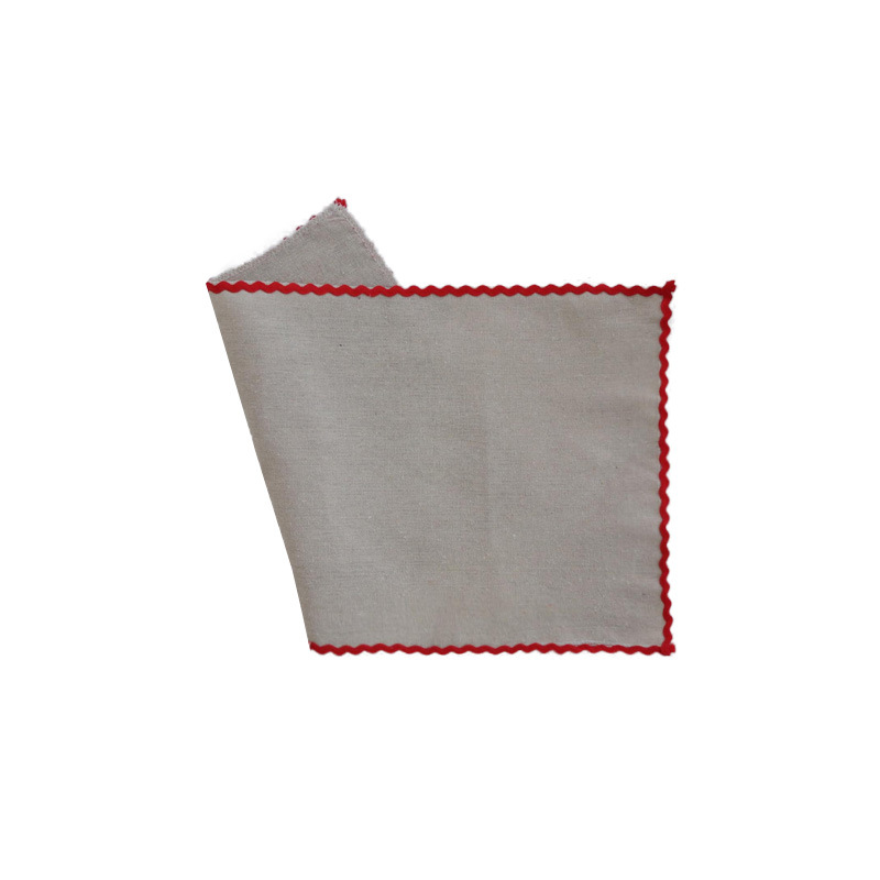 Almohadilla de tela de lino y algodón americano, mantel occidental, simple, rectangular, creativo, mantel de servilleta con borde ondulado, fábrica de suministro transfronterizo