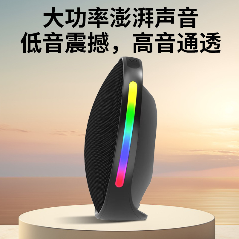 Cross-Border Wireless Bluetooth Speaker J07 Powerful Sound Quality Super Bass Round Bluetooth Speaker Factory Direct Sale