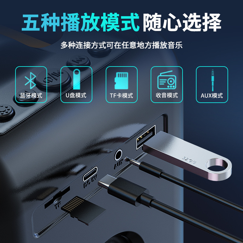屋外高品質カラオケ Bluetooth スピーカーポータブル充電式ワイヤレスマイクスクエアダンススピーカー|undefined