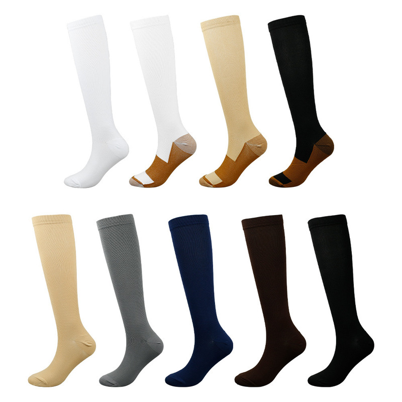 Cross-Border Solid Color Color Matching Outdoor Fitness Pressure Socks Cycling and Running Long Tube Sports and Leisure Sweat-Absorbent Breathable Elastic Socks Cross-Border Solid Color Color Matching Outdoor Fitness Pressure Socks Cycling and Running Long Tube Sports and Leisure Sweat-Absorbent Breathable Elastic Socks