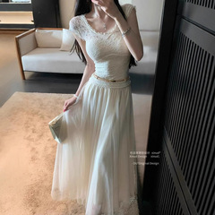 Duzongjia Shen Guang 女性 No. 1 * Pure Desire ストレッチレース甘い美白優しくエレガントな夏韓国女性のウエストトップ