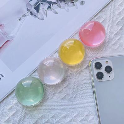 透明水晶球手机气囊支架水晶半球手机支架可拉伸透明气囊支架定制|ms