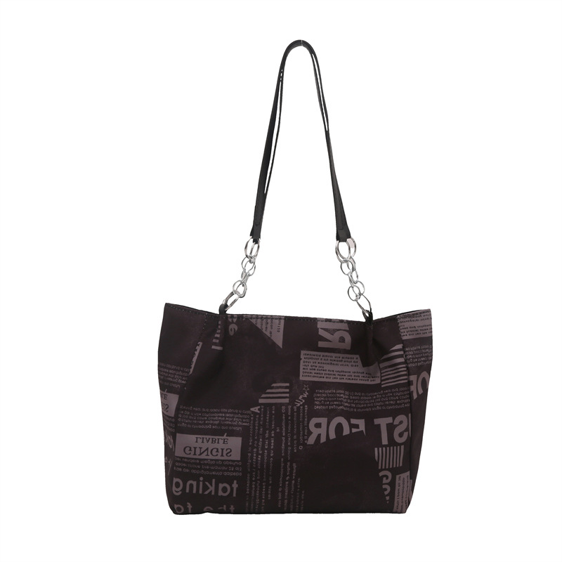 Bolsa de hombro de moda moda para mujeres 2025 nueva impresión de gran capacidad bolsa de mano simple de viaje bajo la axila