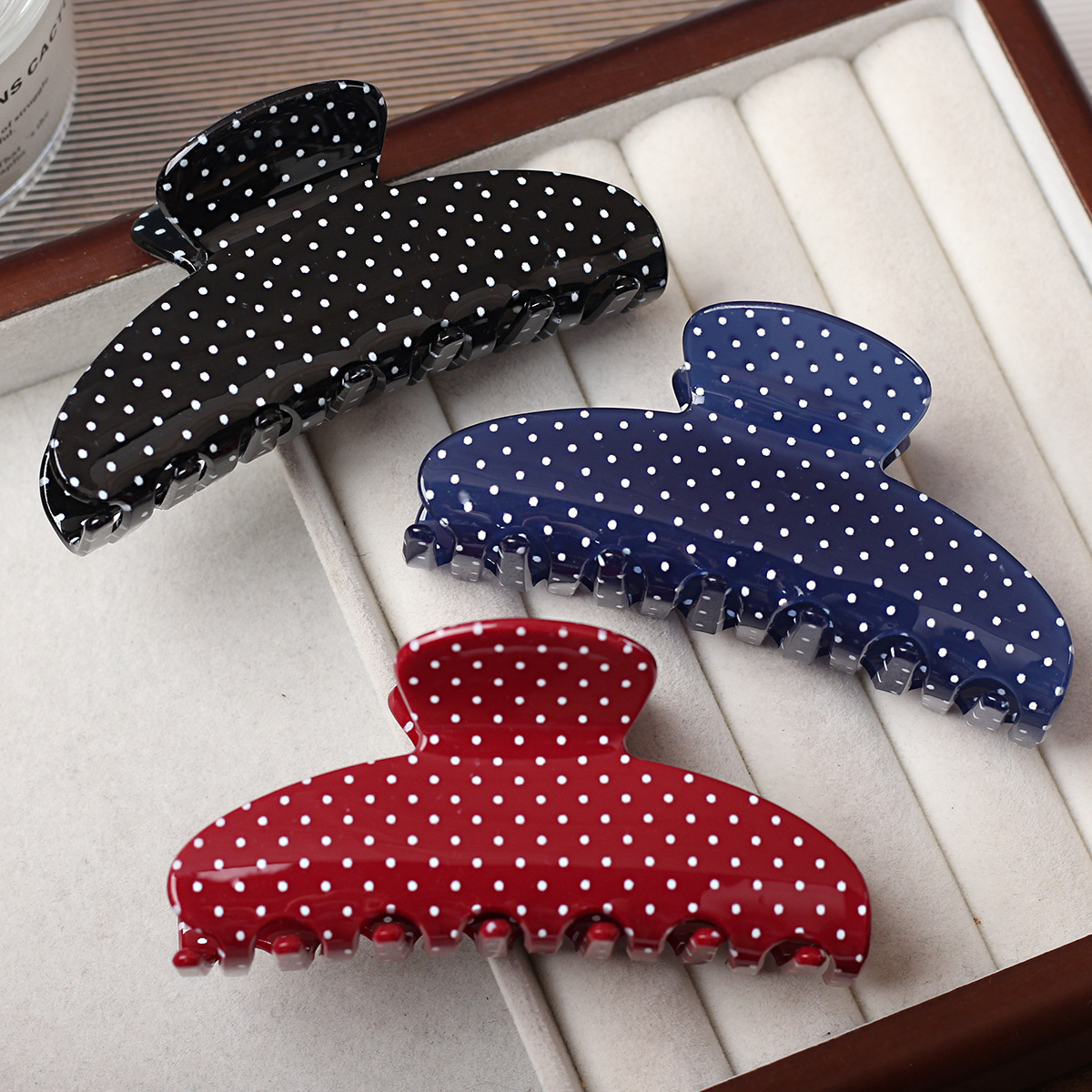Moda retro punto de onda imitación acético clip de agarre semijay con un dulce sentimiento de alta calidad clip de tiburón clip de pelo accesorios para el cabello
