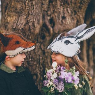 ins Explosive Rabbit Hair Accessories Hat Eye Mask Mori Style Retro Children Adult Wearable Photography Animal Head