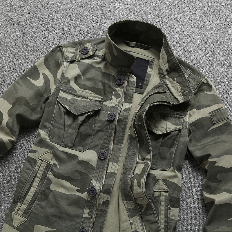 Invierno nuevo estilo chaqueta de mediana edad hombre simple más chaqueta de camuflaje de terciopelo al por mayor chaqueta de hombre casual gruesa cálida otoño