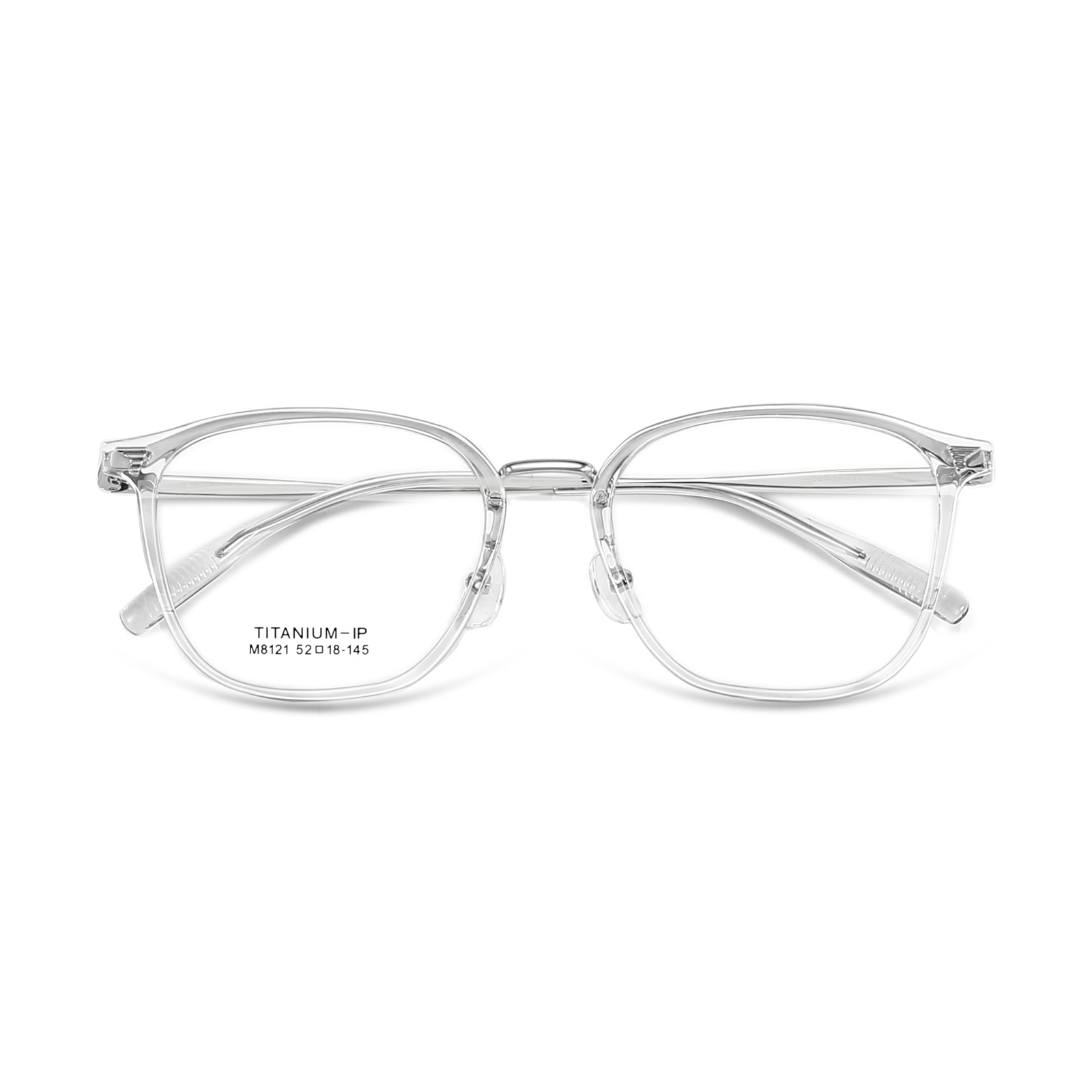 Claro fondo gris gafas de moda marco llano todo partido flexible piernas de titanio IP sin cara gafas clip Danyang venta al por mayor