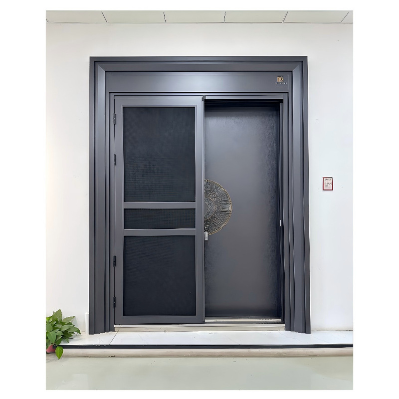 Exquisitely carved cast aluminum-zinc alloy double-door, Class A non-standard anti-theft entrance door for villas and rural self-built homes
