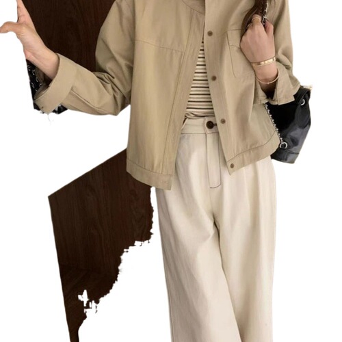 Miscellaneous style retro work shirt coat for women with spring and autumn style short outer coat, Korean cardigan shirt trend