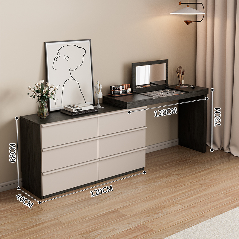 스모크 블랙 120 테이블 + 120 캐비닛