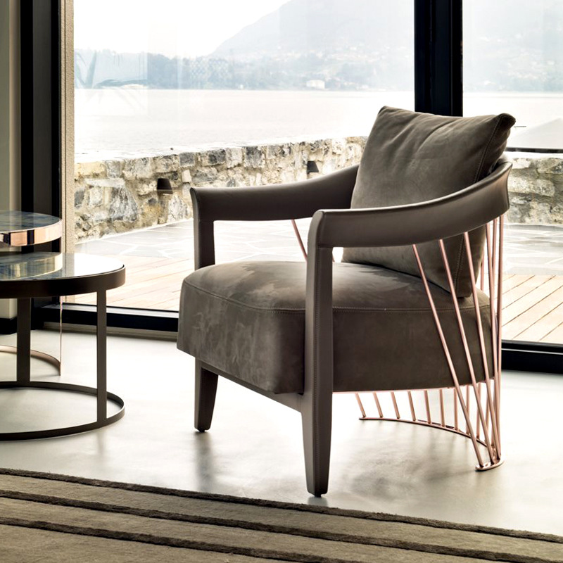 單人沙發椅輕奢懶人椅設計師接待會客洽談椅小戶型客廳陽台休閒椅