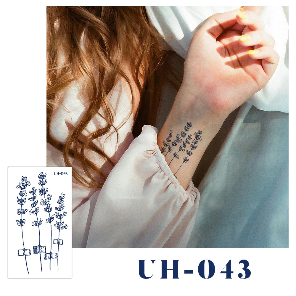 新しいジュースハーブタトゥーシール、半永久的、韓国で人気、原宿風、防水、ミニマルなタトゥーシール、英語文字