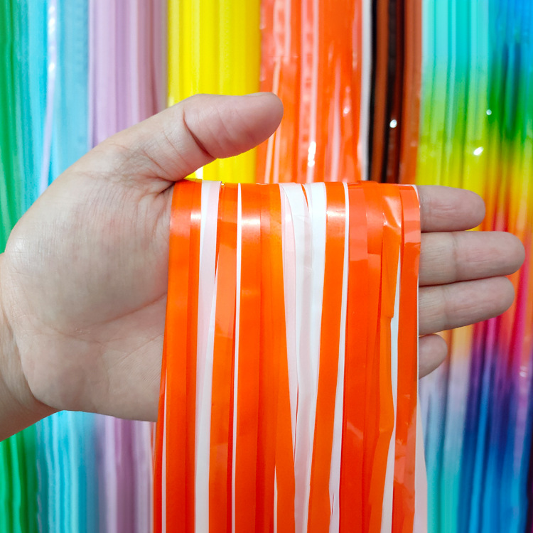 Transfronterizo 2m cortina de seda de lluvia de dos colores suministros de fiesta de fiesta fondo de decoración cumpleaños diseño de eventos del día de San Valentín cortina de seda de lluvia