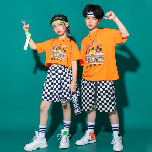Children's Street Dance Suit Set for Boys, Stylish for the Dragon Boat Festival Children's Performance, Hip-Hop Fashion for Girls' Fashion Show Performance