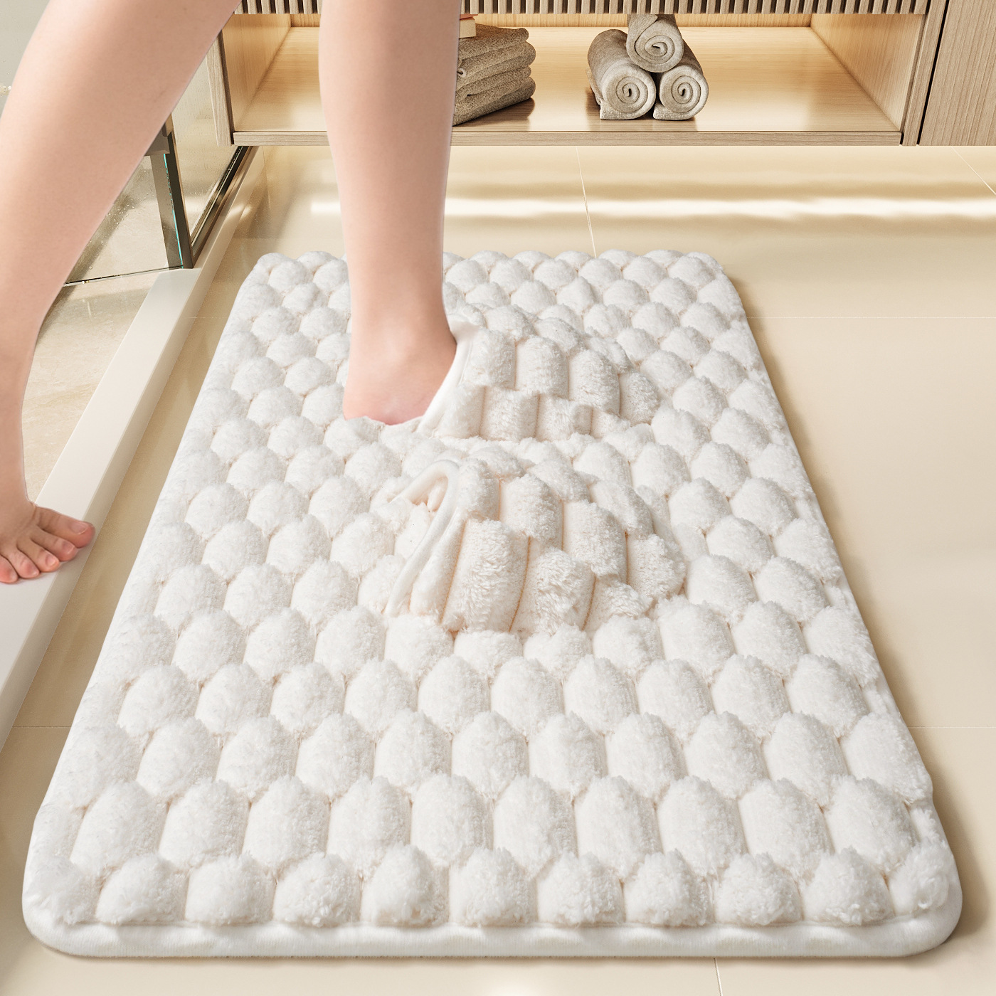 espesar y espaldar alfombra de suelo de baño, alfombra absorbente de baño, alfombra antideslizante limpiable, alfombra de baño de secado rápido
