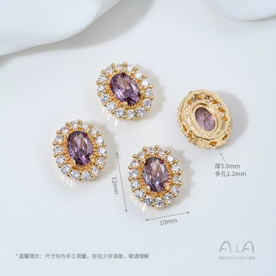 Zərgərlik ara hissələri, Wholesale 14K Gold-Plated Silver-Plated - z448-10-c-type-14k-purple-zirconium-1-piece