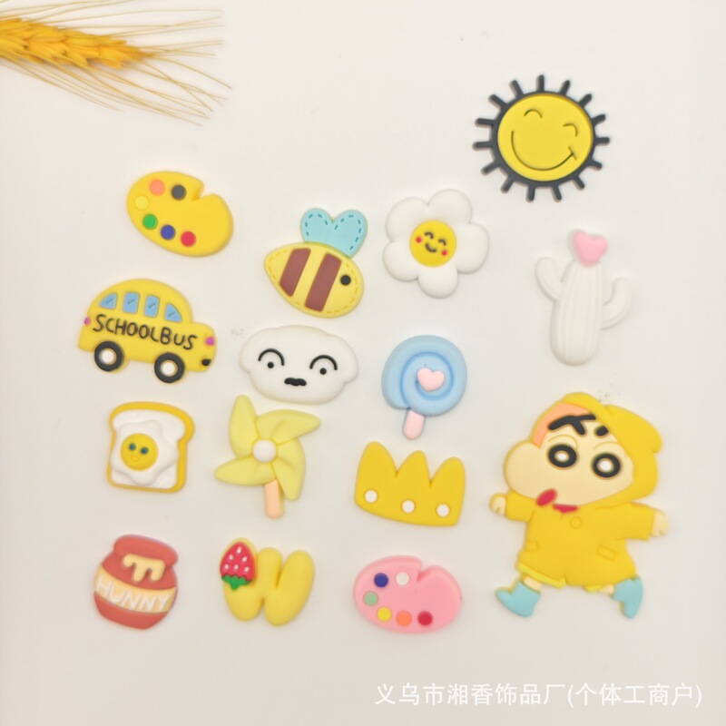 Cartoon Raincoat Xiaoxin Pvc Soft Glue Patch DIY Mobile Phone Case Refrigerator Magnet Hairpin Coat Hole Shoe Shoe Flower Shoe Buckle